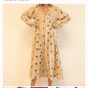 Floral Beige Maxi Dress